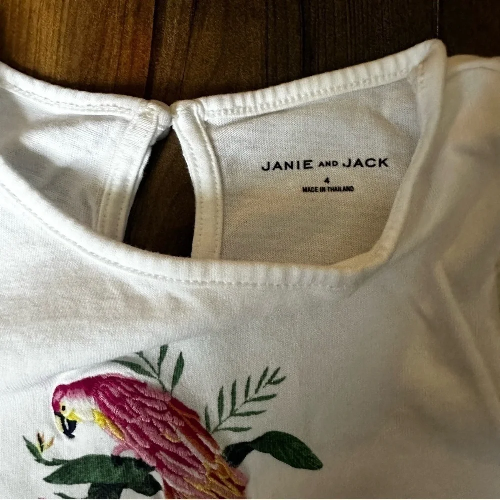 Janie and Jack | Parrot Ruffle Sleeveless Top | Size 4